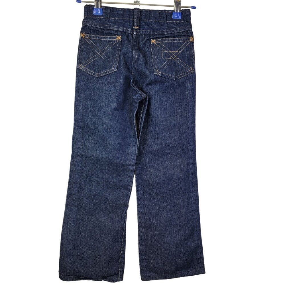 Bootcut Vintage 70s Sears Jeans 7 Child 21 Waist 20 Inseam Dark Wash Denim Retro